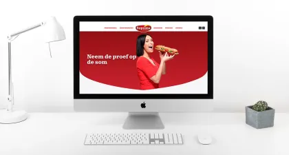 Computerscherm met webcopy van Suprima, in opdracht van Visual