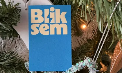 Bliksem business card in de kerstboom