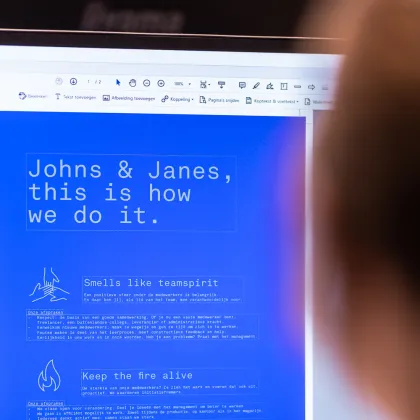 Website van John&Jane staat open op computerscherm