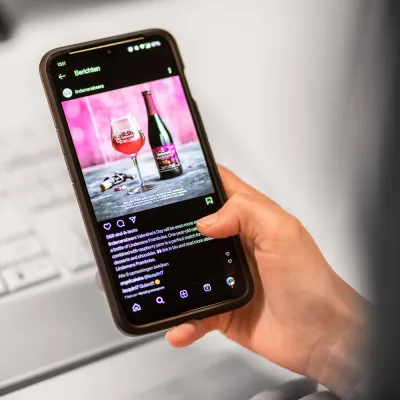 Social media post voor Lindemans op gsm