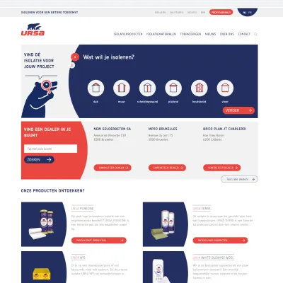 Screenshot van de website van Ursa, geschreven door Bliksem Schrijfbureau